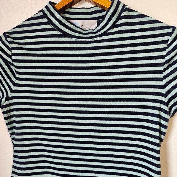 EUC FP BEACH STRIPED MOCK NECK CAP SLEEVES SHORT DRESS SIZE XS - Picture 8 of 15